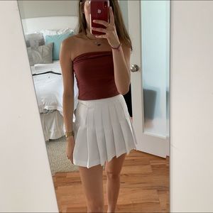 American Apparel White Tennis Skirt